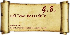 Görbe Belizár névjegykártya